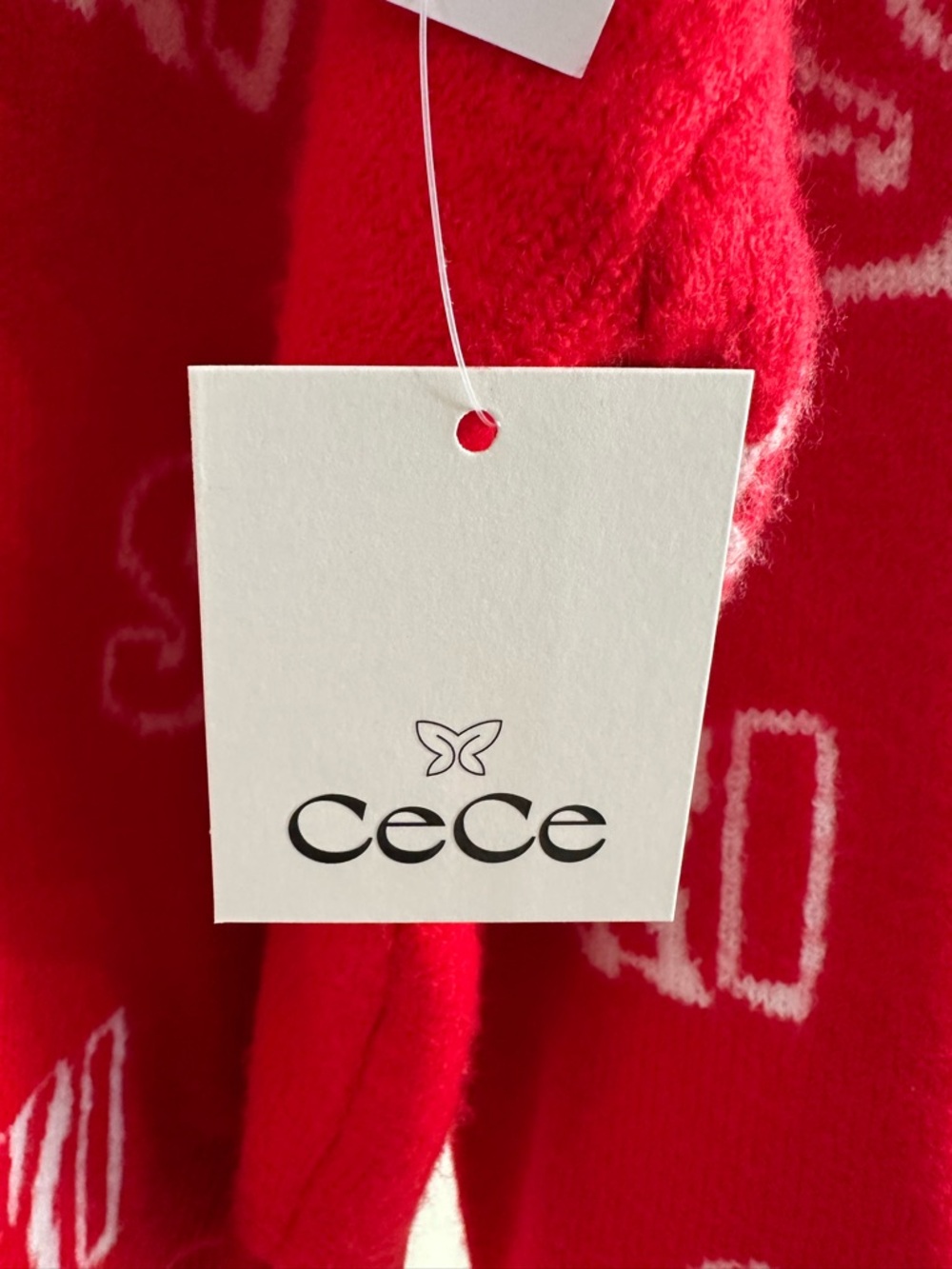 Cece Red SKI Crewneck Sweater - Women's Cozy Winter Pullover Size L - Picture 4 of 9